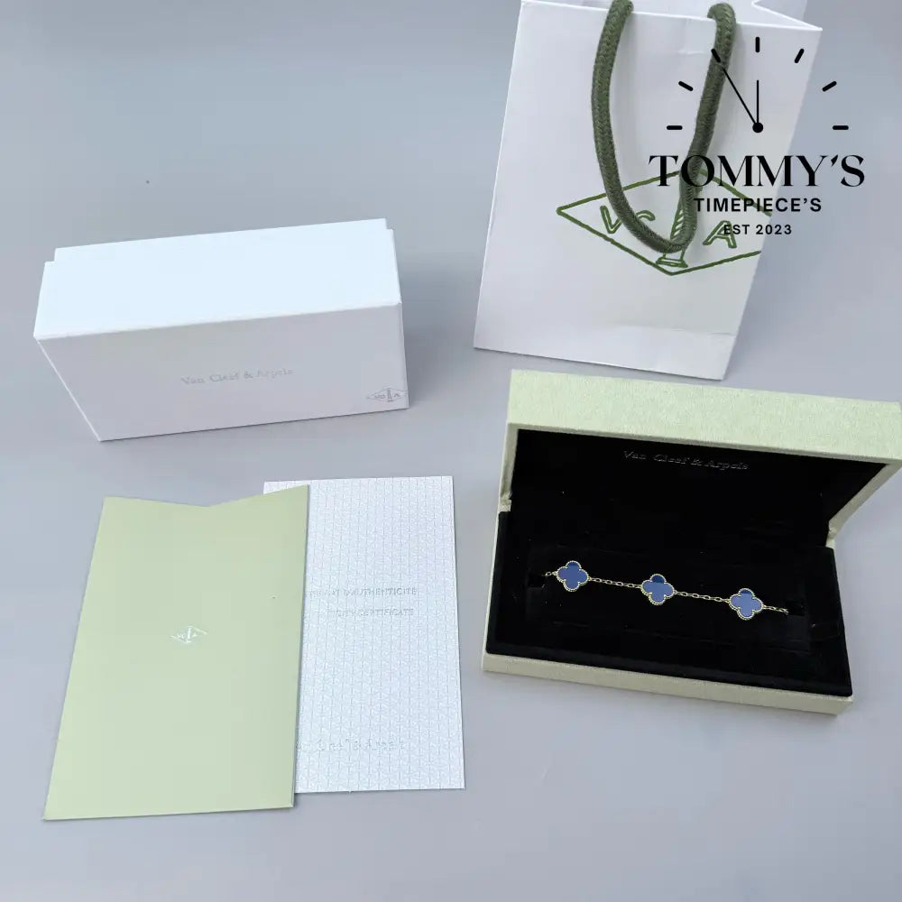 Yellow Gold VCA Bracelet Sets With Box Bag And Certificate